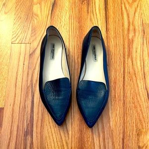 Navy blue Karl Langerfield flats